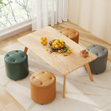 Maxbell Small Foot Stool Pouf Ottoman Step Stool Footrest for Bedroom Indoor Nursery Orange