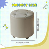 Maxbell Small Foot Stool Pouf Ottoman Step Stool Footrest for Bedroom Indoor Nursery Gray