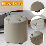 Maxbell Small Foot Stool Pouf Ottoman Step Stool Footrest for Bedroom Indoor Nursery Gray