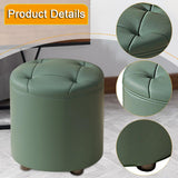 Maxbell Small Foot Stool Pouf Ottoman Step Stool Footrest for Bedroom Indoor Nursery Green