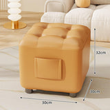 Maxbell Small Foot Stool Pouf Ottoman Furniture Footrest for Playroom Indoor Nursery Orange