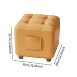 Maxbell Small Foot Stool Pouf Ottoman Furniture Footrest for Playroom Indoor Nursery Orange