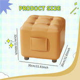 Maxbell Small Foot Stool Pouf Ottoman Furniture Footrest for Playroom Indoor Nursery Orange
