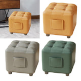 Maxbell Small Foot Stool Pouf Ottoman Furniture Footrest for Playroom Indoor Nursery Orange