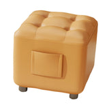 Maxbell Small Foot Stool Pouf Ottoman Furniture Footrest for Playroom Indoor Nursery Orange