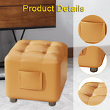 Maxbell Small Foot Stool Pouf Ottoman Furniture Footrest for Playroom Indoor Nursery Orange