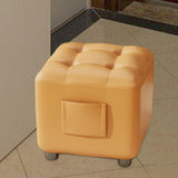 Maxbell Small Foot Stool Pouf Ottoman Furniture Footrest for Playroom Indoor Nursery Orange