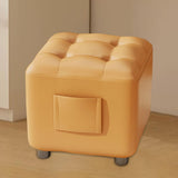 Maxbell Small Foot Stool Pouf Ottoman Furniture Footrest for Playroom Indoor Nursery Orange