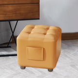 Maxbell Small Foot Stool Pouf Ottoman Furniture Footrest for Playroom Indoor Nursery Orange