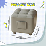 Maxbell Small Foot Stool Pouf Ottoman Furniture Footrest for Playroom Indoor Nursery Gray