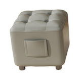 Maxbell Small Foot Stool Pouf Ottoman Furniture Footrest for Playroom Indoor Nursery Gray