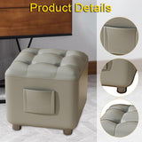 Maxbell Small Foot Stool Pouf Ottoman Furniture Footrest for Playroom Indoor Nursery Gray