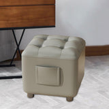 Maxbell Small Foot Stool Pouf Ottoman Furniture Footrest for Playroom Indoor Nursery Gray