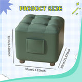 Maxbell Small Foot Stool Pouf Ottoman Furniture Footrest for Playroom Indoor Nursery Green