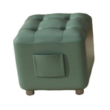 Maxbell Small Foot Stool Pouf Ottoman Furniture Footrest for Playroom Indoor Nursery Green