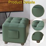 Maxbell Small Foot Stool Pouf Ottoman Furniture Footrest for Playroom Indoor Nursery Green