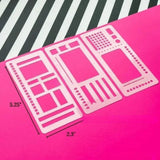 Maxbell 3Pcs Flexible Record Template Reusable Templates for Calendar Labeling Boxes