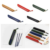 Maxbell Pencil Case Thin Retro Style Aesthetic Pen Bag for Boys Girls Makeup Office Brown