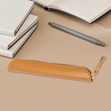 Maxbell Pencil Case Thin Retro Style Aesthetic Pen Bag for Boys Girls Makeup Office Brown