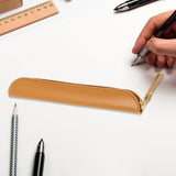 Maxbell Pencil Case Thin Retro Style Aesthetic Pen Bag for Boys Girls Makeup Office Brown