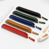 Maxbell Pencil Case Thin Retro Style Aesthetic Pen Bag for Boys Girls Makeup Office Red