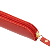 Maxbell Pencil Case Thin Retro Style Aesthetic Pen Bag for Boys Girls Makeup Office Red