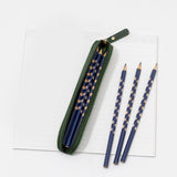 Maxbell Pencil Case Thin Retro Style Aesthetic Pen Bag for Boys Girls Makeup Office Green