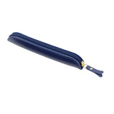 Maxbell Pencil Case Thin Retro Style Aesthetic Pen Bag for Boys Girls Makeup Office Blue