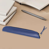 Maxbell Pencil Case Thin Retro Style Aesthetic Pen Bag for Boys Girls Makeup Office Blue