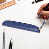Maxbell Pencil Case Thin Retro Style Aesthetic Pen Bag for Boys Girls Makeup Office Blue