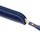 Maxbell Pencil Case Thin Retro Style Aesthetic Pen Bag for Boys Girls Makeup Office Blue