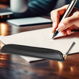 Maxbell Pencil Case Thin Retro Style Aesthetic Pen Bag for Boys Girls Makeup Office Black