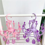 Maxbell Hanging Drying Rack Laundry Drying Rack Windproof for Baby Clothes Socks Bra Purple