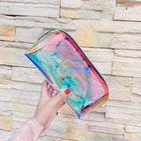 Maxbell Iridescent Holographic Makeup Bag for Diaper Vacation Gift Travel Essentials 22cmx8cmx11cm