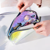 Maxbell Iridescent Holographic Makeup Bag for Diaper Vacation Gift Travel Essentials 22cmx8cmx11cm
