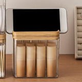 Maxbell Makeup Holder Dustproof Cover Anti Slip Desktop Organizer for Dresser Vanity for Lipstick