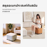 Maxbell Modern Rolling Low Stool, Movable Sofa Ottoman with Backrest, Cat Paw PU Leather, quiet-glide Universal casters, Multipurpose Living Room Small Chair, comfortable Stylish No Backrest Cream