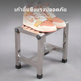 Maxbell Stainless Steel Low Stool, Waterproof Small Bench, Anti-Slip Bathroom Stool, Thickened Metal Stool for Kitchen, Elderly & Factory Table, 3 Height choices, Optional Bamboo/Cane pad 20cm