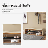 Maxbell Modern Shoe Bench, Entryway Bench with Metal Shoe Rack, Designer Multi-Functional Upholstered Long Bench for Bedroom, Hallway, Closet, Sofa Ottoman, Wall Bench, Multiple hues Sizes 100cm