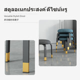 Maxbell Creative Stackable Round Stool, Modern Luxury Small Ottoman with Latex padding, Steel Frame, Living Room Entryway Shoe Bench, Soft Seat for Sofa & Coffee Table, Space-Saving Multipurpose Lt Gray Tech Fabric