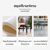 Maxbell Creative Stackable Round Stool, Modern Luxury Small Ottoman with Latex padding, Steel Frame, Living Room Entryway Shoe Bench, Soft Seat for Sofa & Coffee Table, Space-Saving Multipurpose Lt Gray Tech Fabric