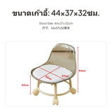 Maxbell 2-Piece Transparent Acrylic Stool Set with casters, Ergonomic Backrest & Soft padding, Modern Minimalist Small Rolling Chair for Home, Kids, Multi-Function, Moveable Coffee