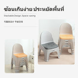 Maxbell Plastic Backrest Stool, Thickened Stackable Small Chair for Home, Kids & Adults, Slip-Resistant Lightweight Accent Seat, Modern Luxury design for Living Room, Entryway, Tea Table Light Khaki Shell