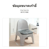 Maxbell Plastic Backrest Stool, Thickened Stackable Small Chair for Home, Kids & Adults, Slip-Resistant Lightweight Accent Seat, Modern Luxury design for Living Room, Entryway, Tea Table Light Khaki Shell