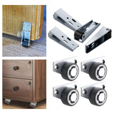 Maxbell 4 Pieces Casters Replacement Silent for Cabinet Wooden Gate Furniture Repair 0.8inch wheel