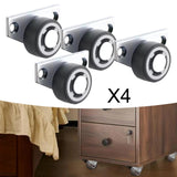Maxbell 4 Pieces Casters Replacement Silent for Cabinet Wooden Gate Furniture Repair 1.25inch  wheel