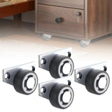 Maxbell 4 Pieces Casters Replacement Silent for Cabinet Wooden Gate Furniture Repair 1.25inch  wheel