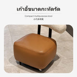 Maxbell Universal Caster Stool, Modern Accent Rolling Low support Chair for Home, Multi-supportrest Ottoman, Luxury Small Sofa Footrest, Mobile Seat for Living Room, Bedroom, Makeup or Entryway Off white