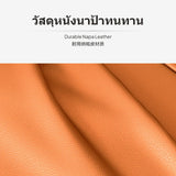 Maxbell Multi-Purpose Ottoman Stool, Modern Napatek Leather Small Bench, Shoe Changing Stool & Sofa Footstool, sturdy Wood Frame, preparedto-Use Round/Square/Rectangle Seat for Living Room, Entryway, Bedroom Maple Orange