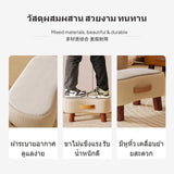 Maxbell 30cm Small Ottoman Stool, Modern Sofa Footrest Bench for Living Room & Entrance entrance area, sturdy Wood Frame, Soft Fabric padding, Portable Multi-Function Shoe Changing Stool Small Low Off White